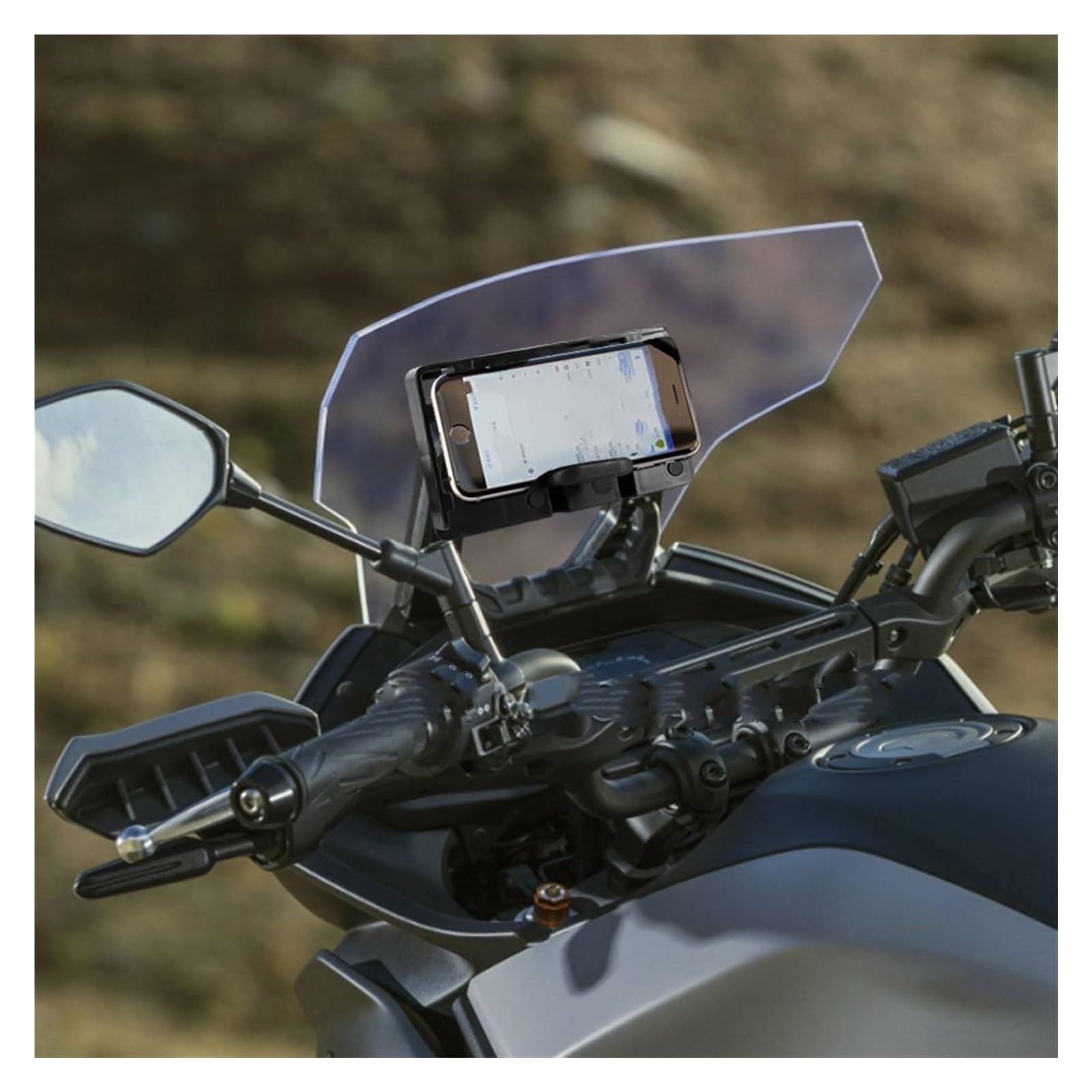Manillar USB para Motocicleta para Tracer -700 para 7 GT 2016-2022 GPS TELÉFONO Soporte Placa Navegación Parabrisas Adaptador Motocicleta(Phone Holder)