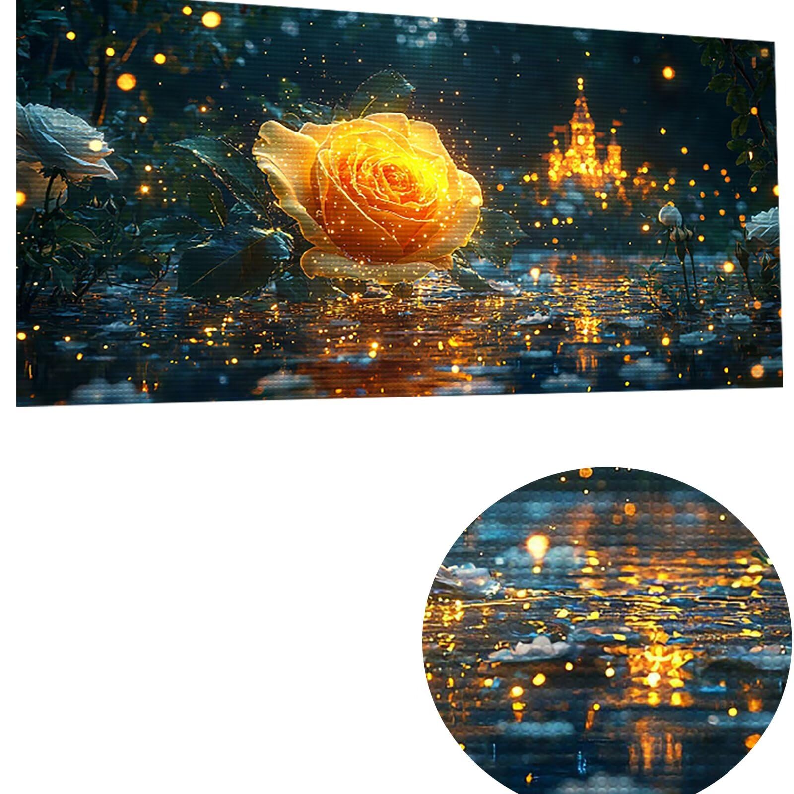Diamentowa sztuka żółte diamentowe zestawy do malowania dla dorosłych róża 1 duża 55 x 110 cm sztuka i rzemiosło dla dzieci początkujących DIY 5D pełne wiercenie kryształ klejnot sztuka haft