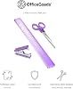 OfficeGoods 3 Piece Acrylic Desk Set - Includes Ruler, Staple Remover, Scissors - Functional & Elegant Desk Accessories - Stationery Tools for Home, Office, and School - Purple with Silver Metal