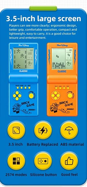 Foto 2 de 8 de CZT Cube Consola de Juegos Pantalla Grande 999 en 1 Juego de Bloques Consola portátil Retro Ladrillos…