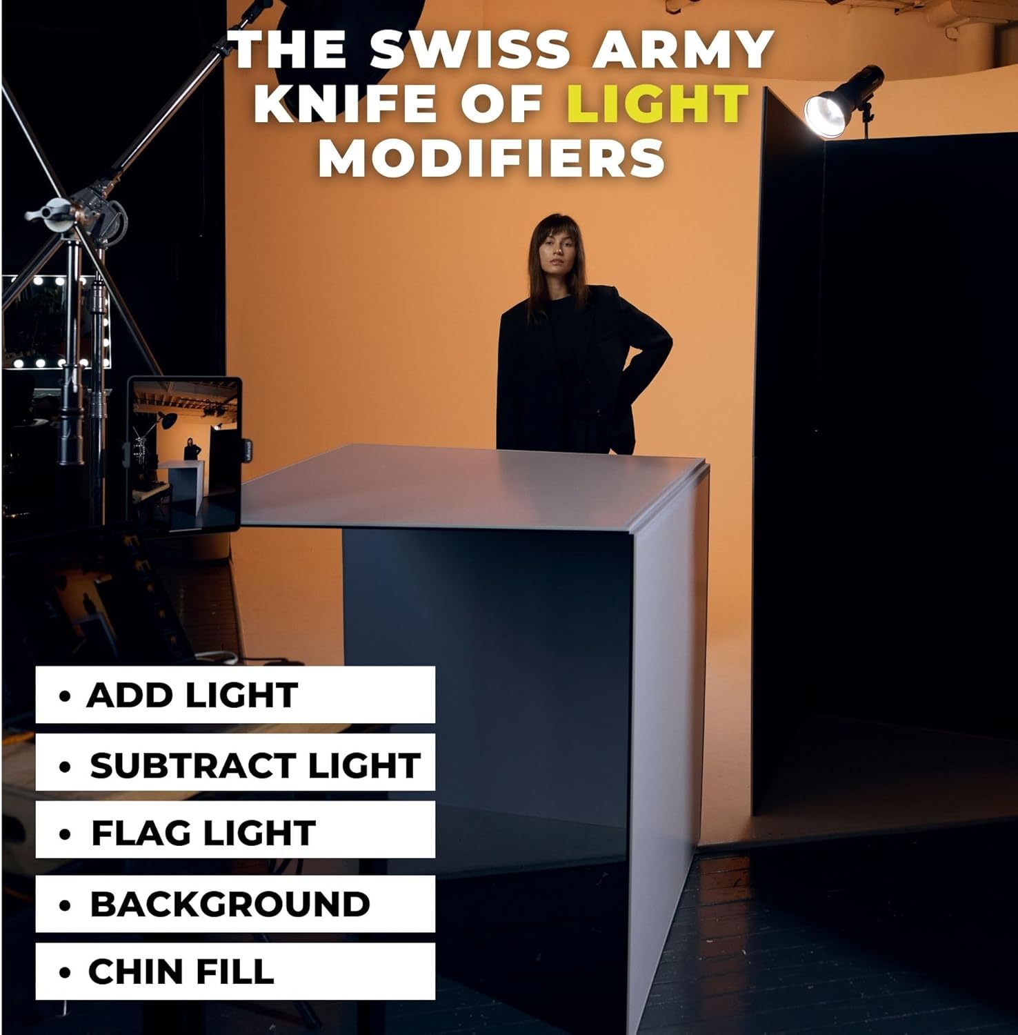 V-FLAT WORLD Foldable V-Flat 2.0 (Improved Design) Light Reflector for Photography - 10-in-1 Portable Photography Reflector, Multi-Use Light Diffuser Panels - Includes Carrying Bag - Kit x2