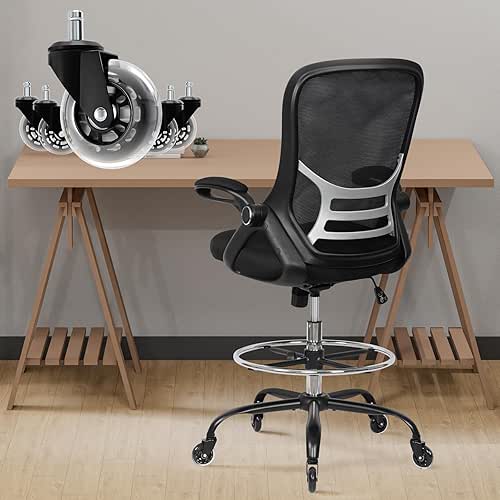 HYLONE Drafting Chair Adjustable, Tall Office Chair Lumbar Support Ergonomic