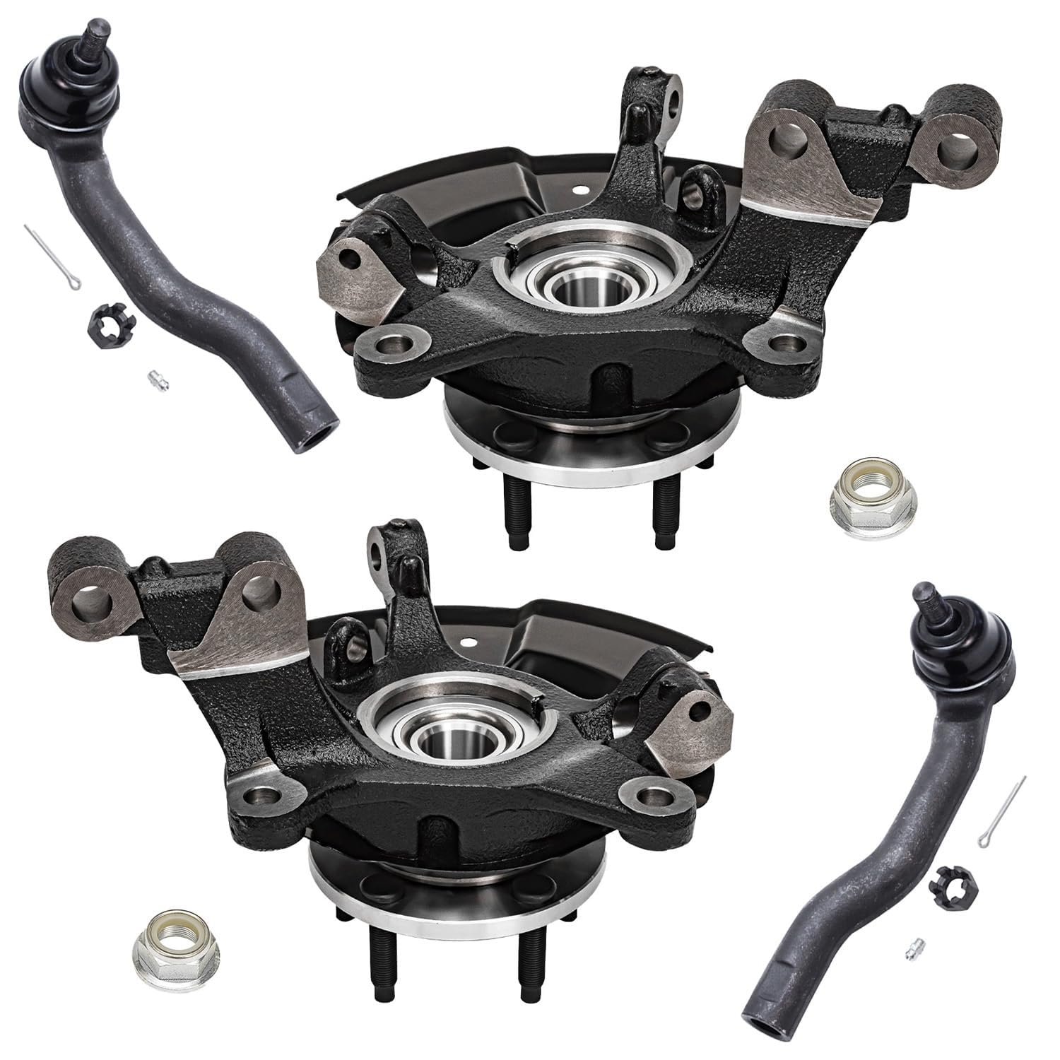 Detroit Axle - Front 4pc Steering Knuckles Kit for 2011-2014 Ford Edge
