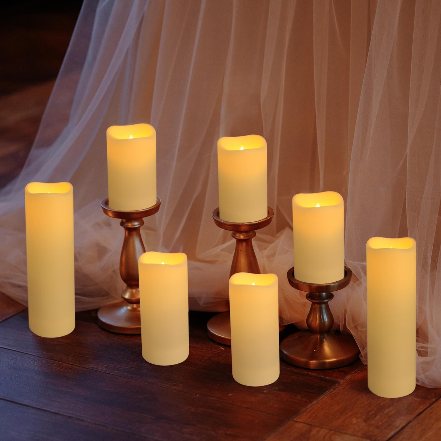 144-Pack LED Flameless Flickering Candles with Remote Control and 2/4/6/8 H Timer Led Pillar Candles of Wedding, Table, Halloween,Christmas Decorations and Special Occasions (Three Sizes) - Image 7