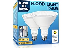 Smart Dusk to Dawn Outdoor LED PAR38 Flood Light Bulbs E26 Base