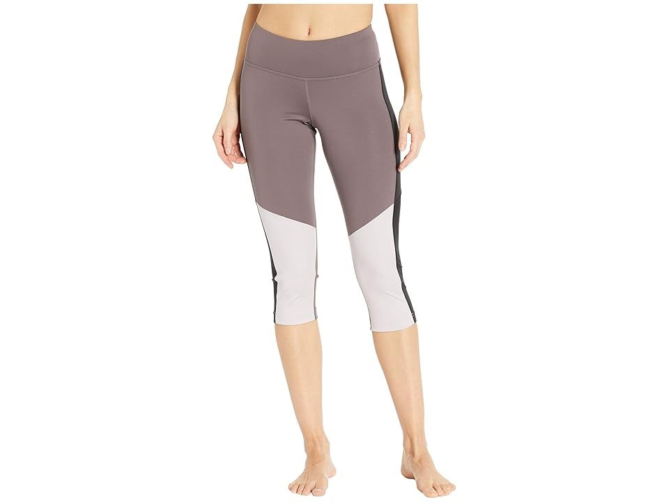 

Reebok Workout Ready Color Blocked Capris (Almost Grey) Women's Casual Pants, Gray