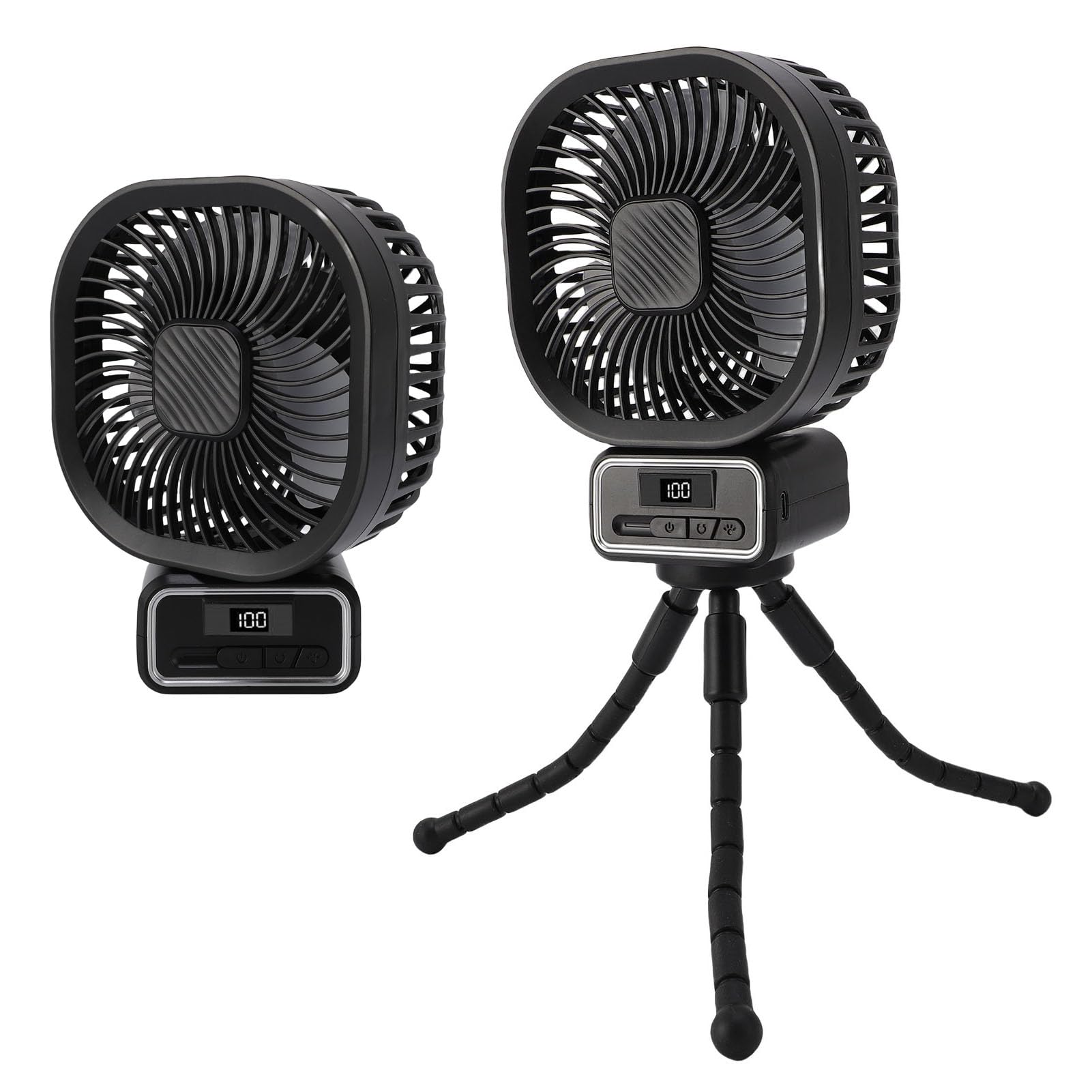 Ventilateur de Refroidissement pour Poussette, Trépied Flexible et Portable, avec Oscillation Automatique et Veilleuse, pour la Maison et le Camping, Matériau ABS