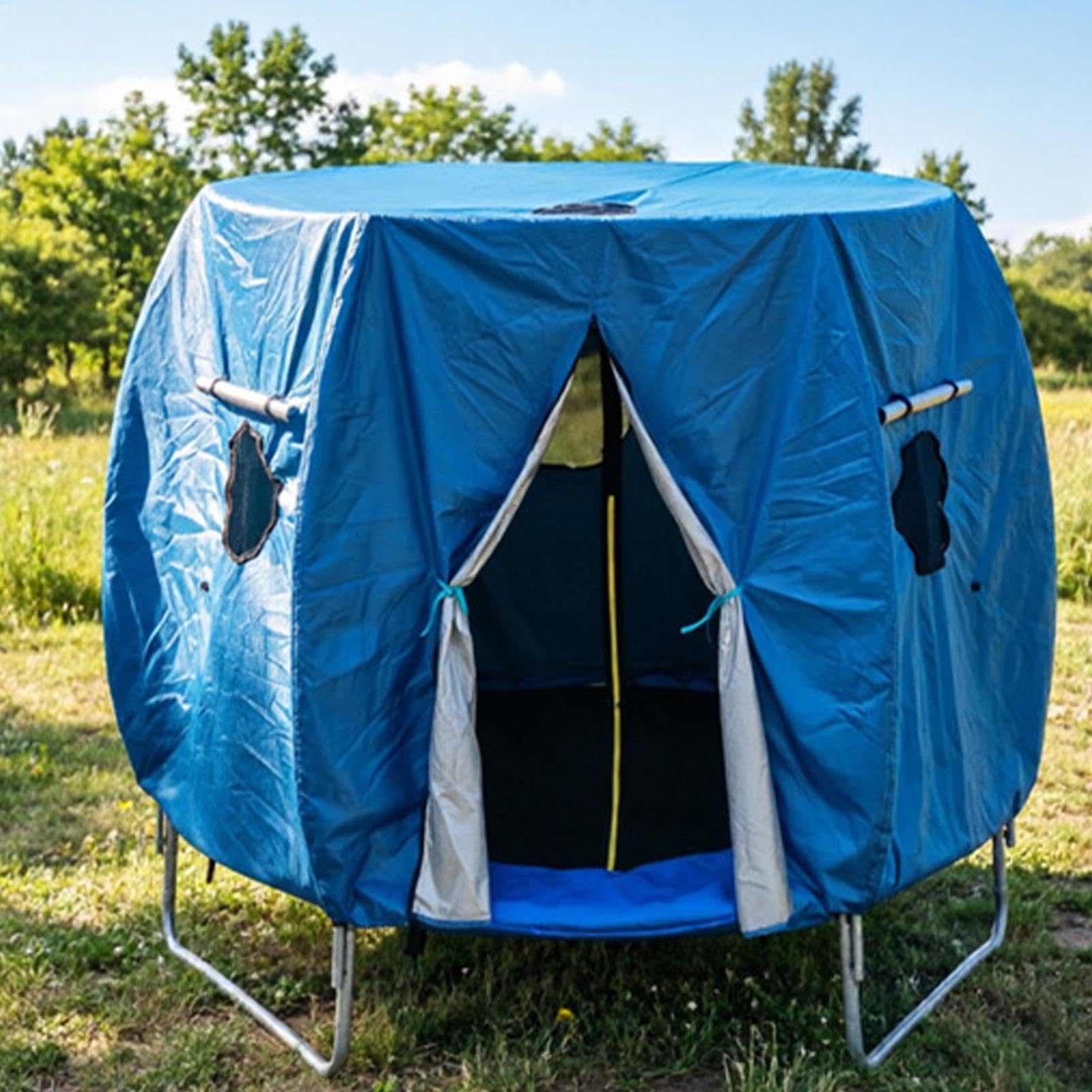 Generico Tenda per Tappeto Elastico Tenda Protettiva Parasole per Tendalino | Copertura Antivento per Tappeto Elastico Campeggio All'Aperto Giardino Cortile Patio e Palestra Domestica