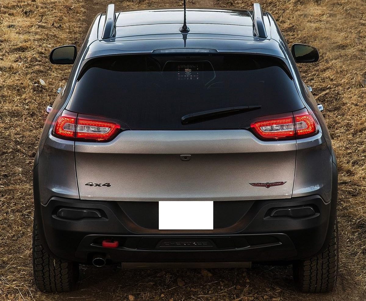 iJDMTOY Smoked Lens Rear Bumper Reflector Lenses Compatible with Jeep 2014-2018 Cherokee (KL), OE-Spec LH RH Assembly