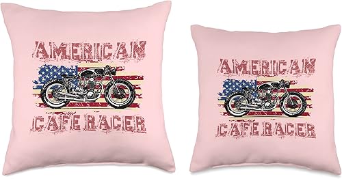 Miniatura 3 de American Cafe Racer Motorcycle Apparel and Merch American Cafe Racer Biker Men Women Adult Teens Boys Girls Throw Pillow, 18x18, Multicolor