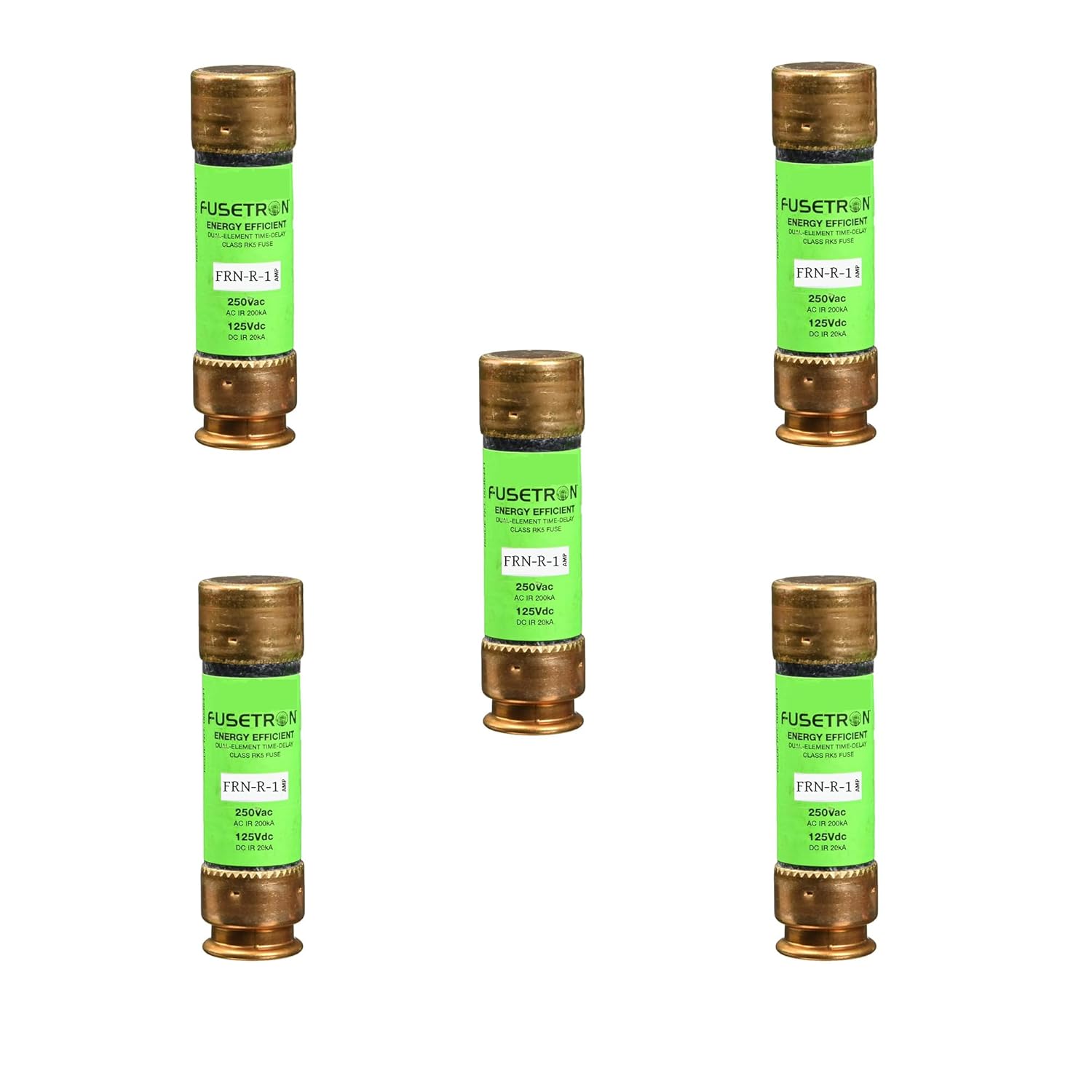 5-Pack New FRN-R-1 FRN-R-1A 250Vac Time Delay Fuse,FRN-R-1A Current Limiting Class RK5 Fuse
