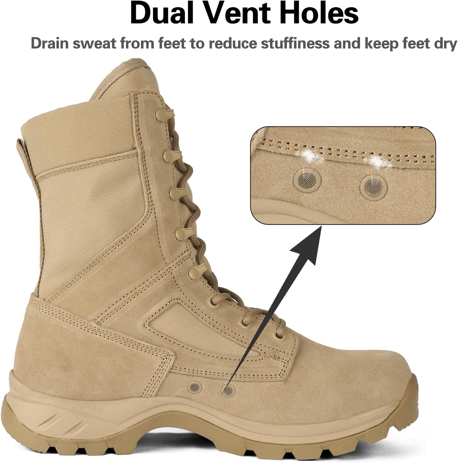 Lightweight Tactical Military Boots for Men Women Breathable Army Combat Police Boots for Work Motorcycle - Image 2