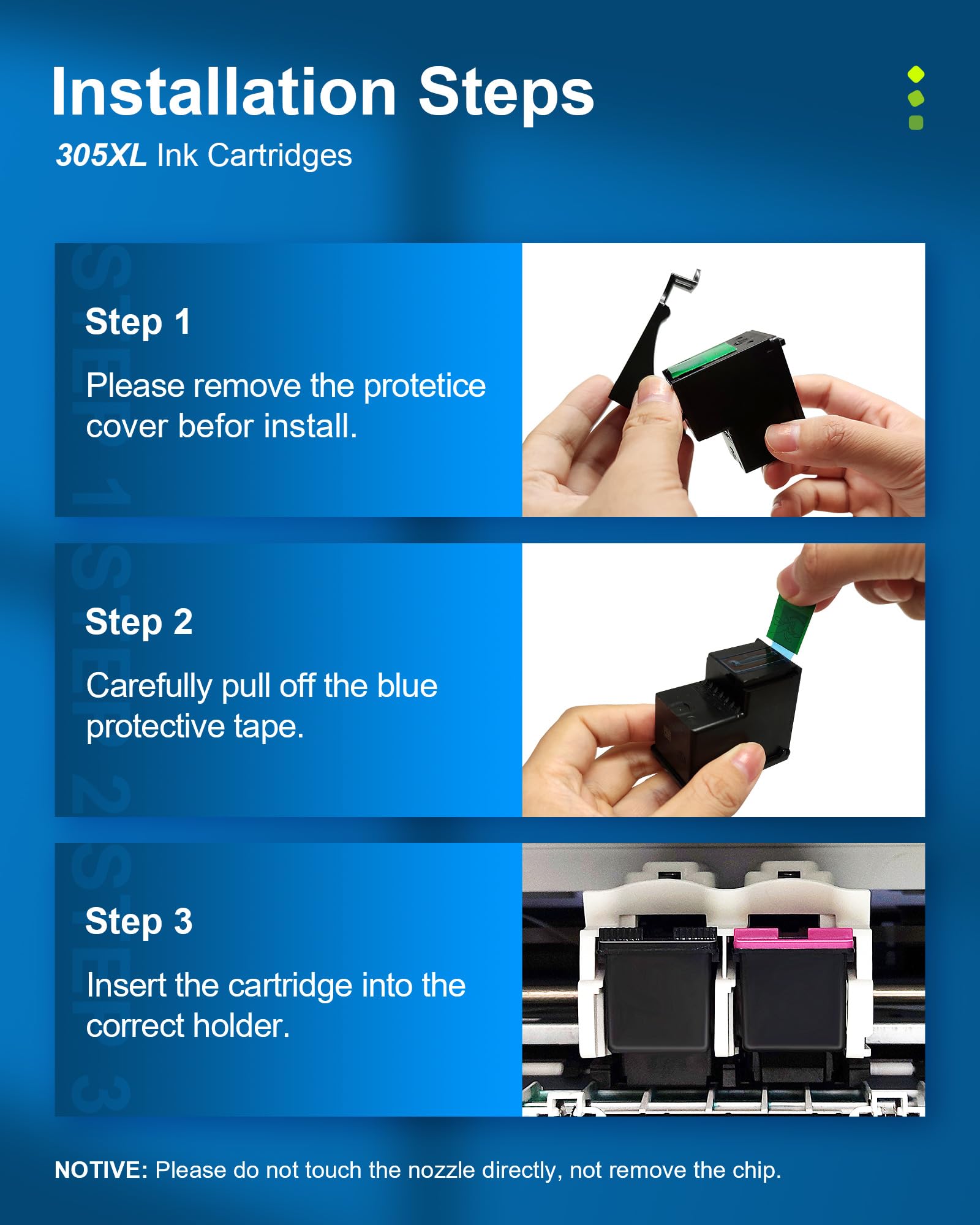 Cartuchos 305XL, Tinta Impresora 305 para HP 305 XL Negro y Color Multipack -1200 Pages-Compatible para DeskJet 2800e/ 2810e/ 2820e/ 2700/ 2720e/ Plus 4120/4110 pour HP 6000/ 6020e/ 6032e/ 6420e