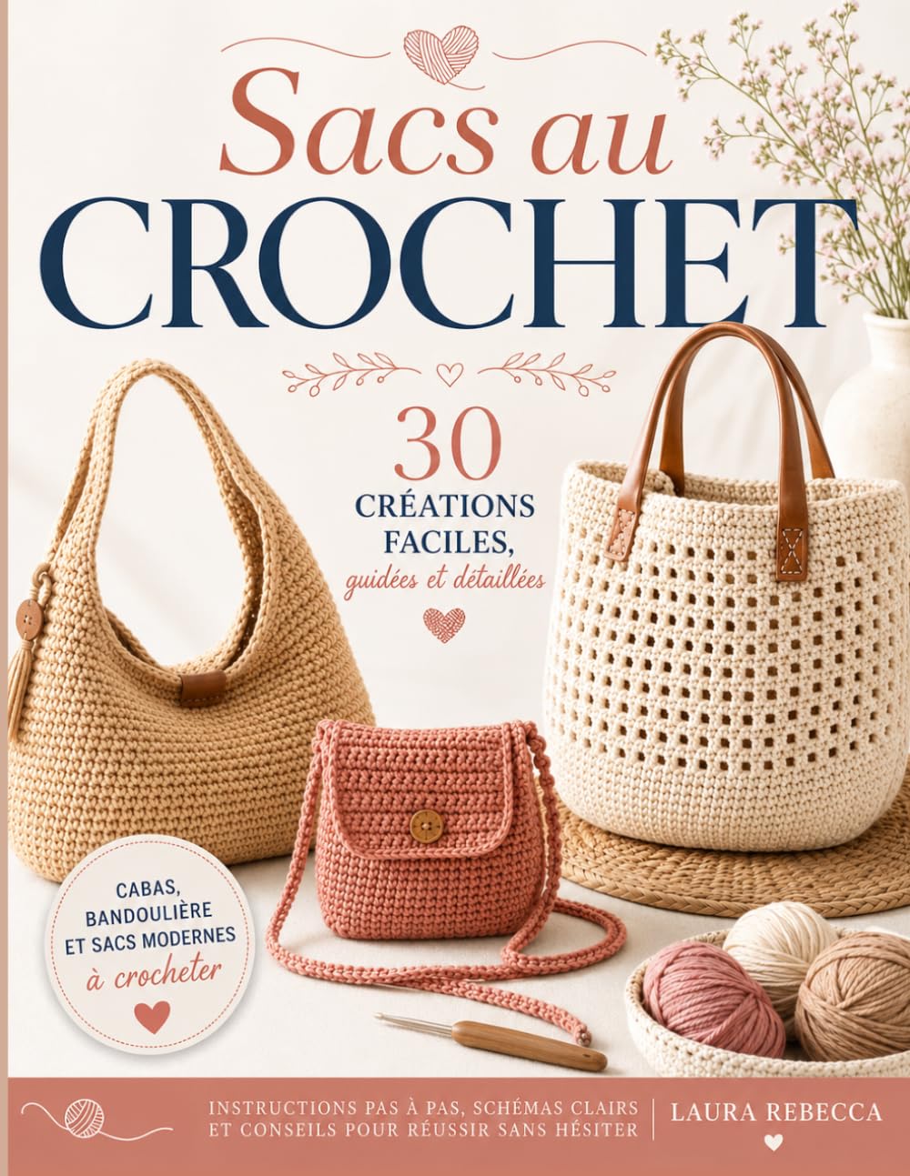 Sacs au Crochet: 30 créations faciles, guidées et détaillées, cabas, bandoulière et sacs modernes à crocheter, instructions pas à pas, schémas clairs et conseils pour réussir sans hésiter