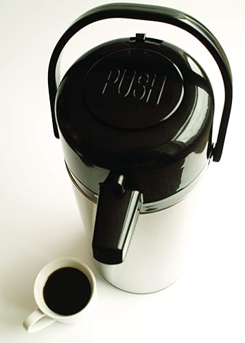 Miniatura 19 de Service Ideas ECAL19S Eco-Air Airpot con tapa de palanca, dispensador de bebidas aislado, jarra de café térmica, 1.9 litros, vidrio aislado al vacío