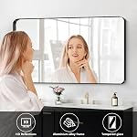 KOCUUY Bathroom Mirror 30" x 40", Rectangle Mirror with Black Frame, Vanity Mirror for Wall, Wall Mounted Mirror for Bedroom Bathroom Living Room Entryway, Horizontal or Vertical