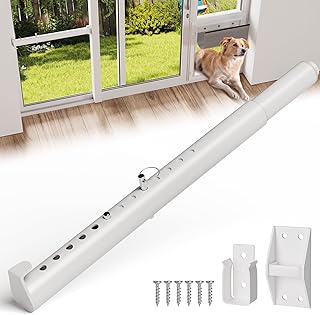 Metal Sliding Glass Pet Door Security Bar,1 Pack Adjustable Sliding Pet Door Lock Bar,Mini
