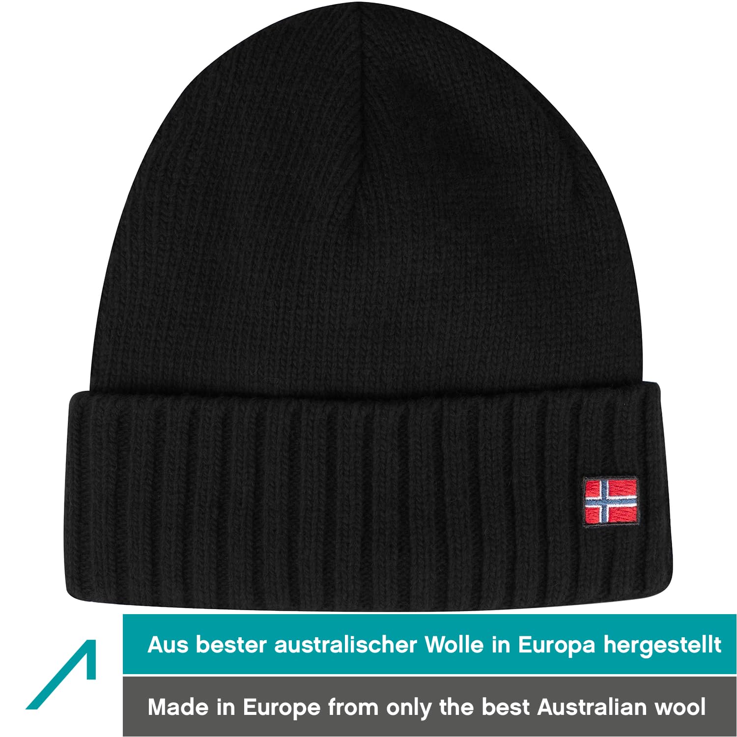 ACE Norway Cappello invernale - Berretto in lana di pecora lavorato a maglia per adulti - Berretto in lana per uomo e donna