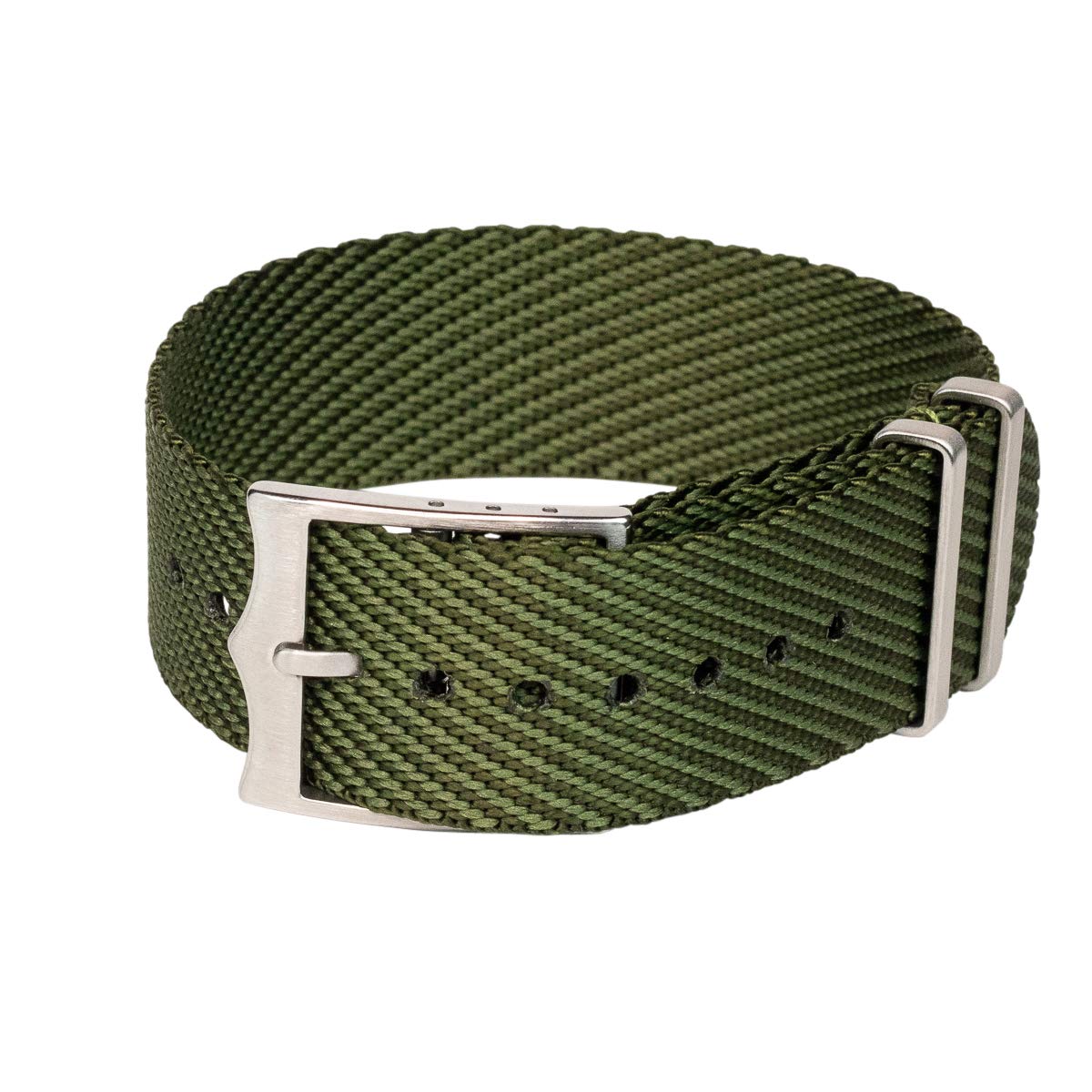 Clockwork Synergy - Single Pass Ballistic Watch Band - Army Green - 22mm adjustable Watch Straps