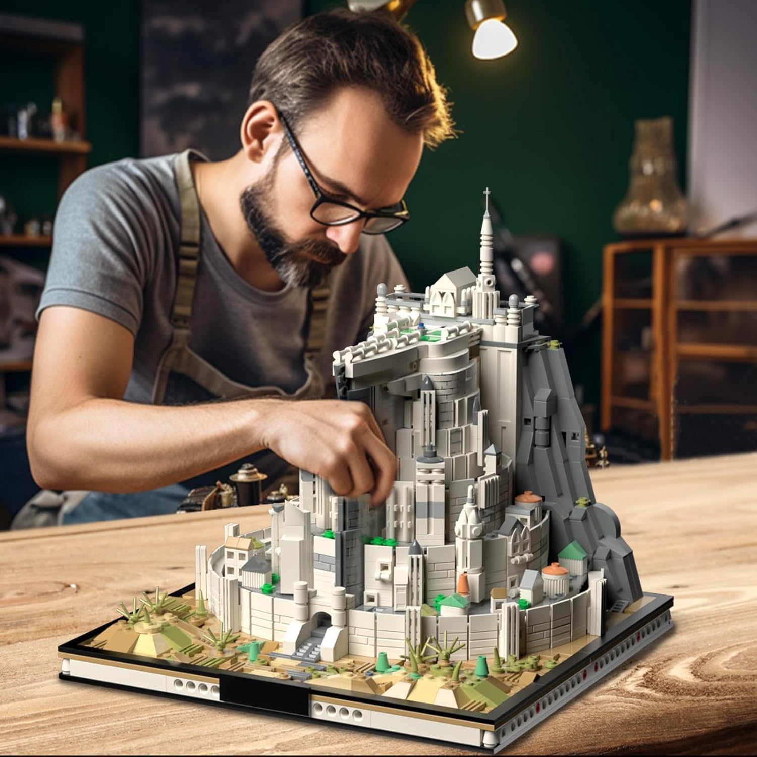 Architecture Klemmbausteine Ideas Mini Bausteinen, Film STEM Lord Magic Moc Rings deko Geschenk für Erwachsene Jungen ab 8-16+ Nicht Kompatibel Mit Lego 1680pcs