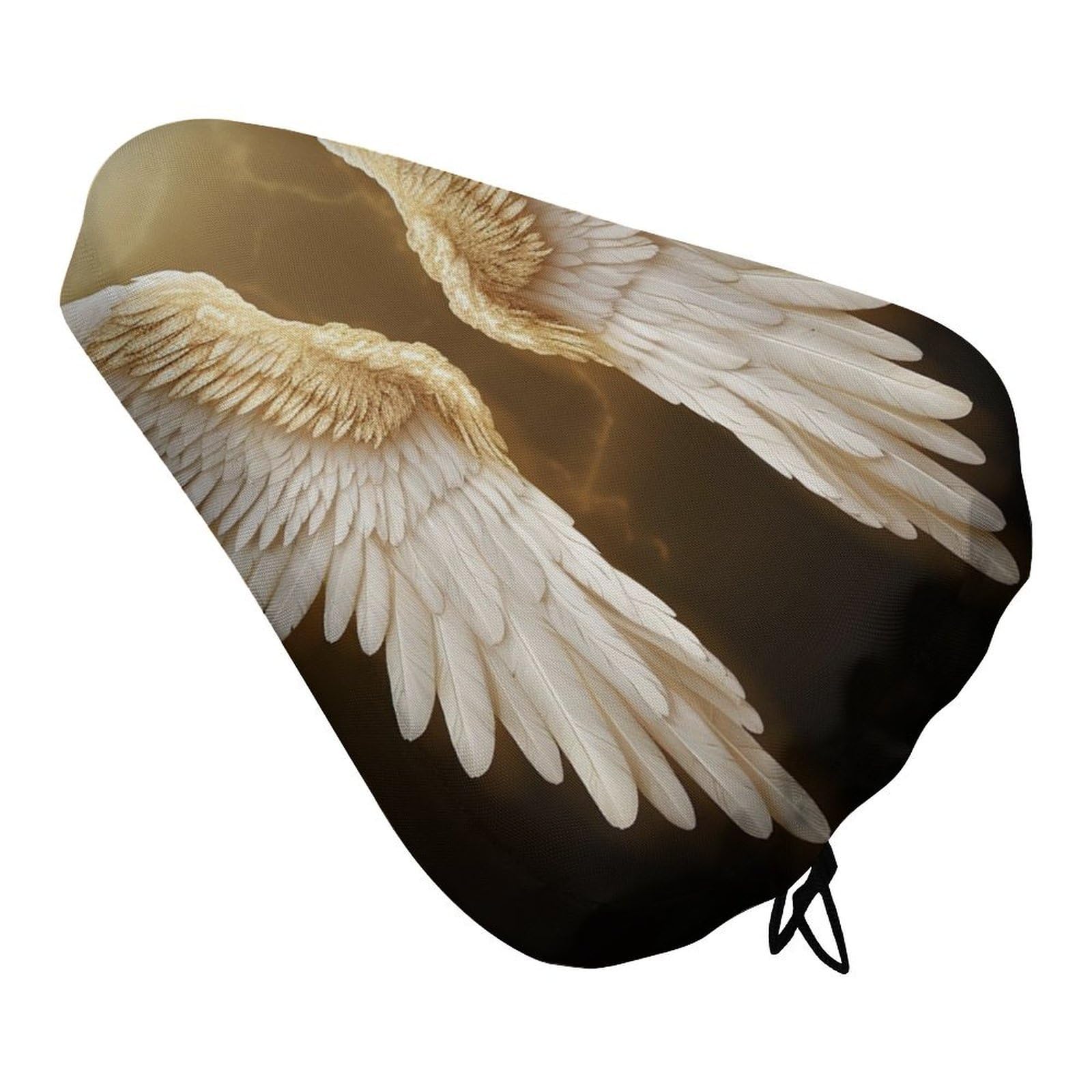 Angel Wing Bike Seat Cover Waterproof Bicycle Seat Cover Rainproof Bike Saddle Cushion Covers Protector with Drawstring Washable Bike Saddle Cover for Women Men City/Mountain