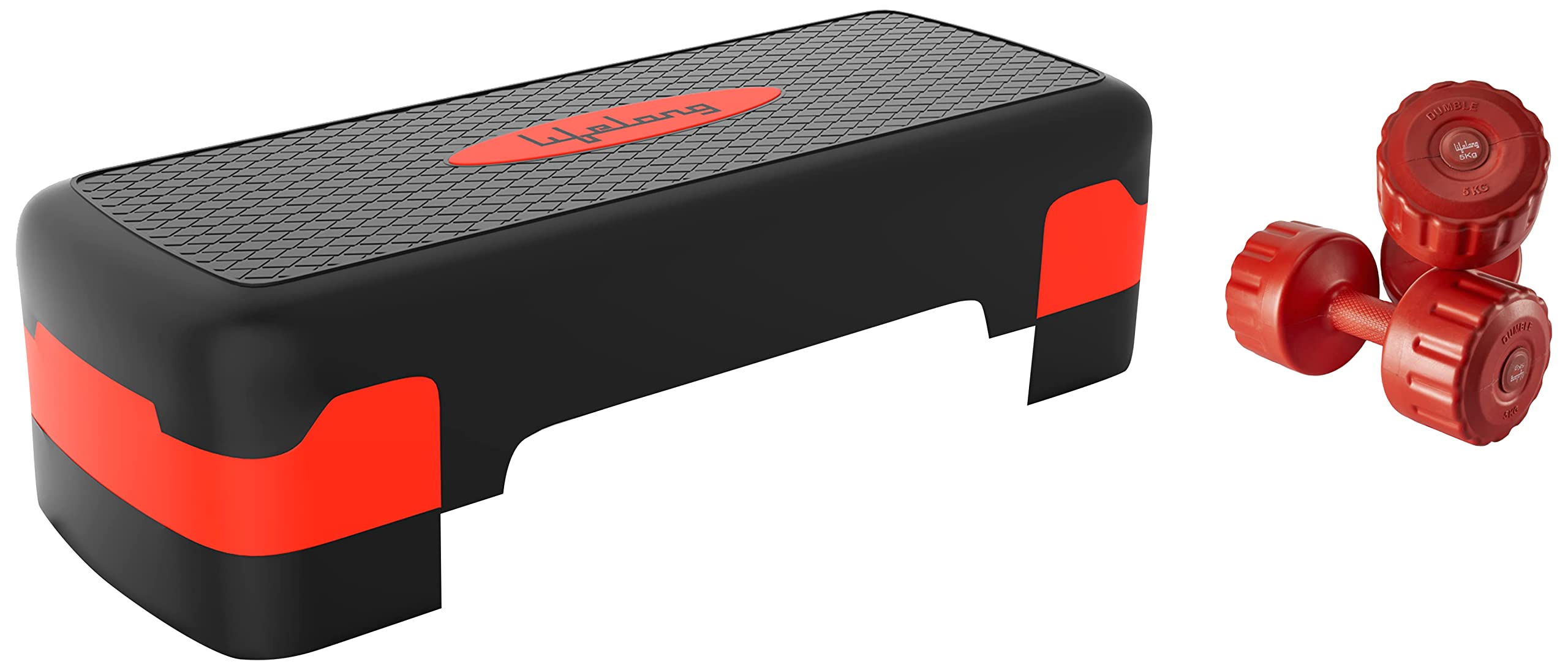 Lifelong LLAS01 Polypropylene Aerobics Stepper (Black and Red) & PVC Dumbbells Pack of 2 for Home Gym Fitness Barbell (6 Month Warranty) (B09SG57658) Amazon Price History, Amazon Price Tracker