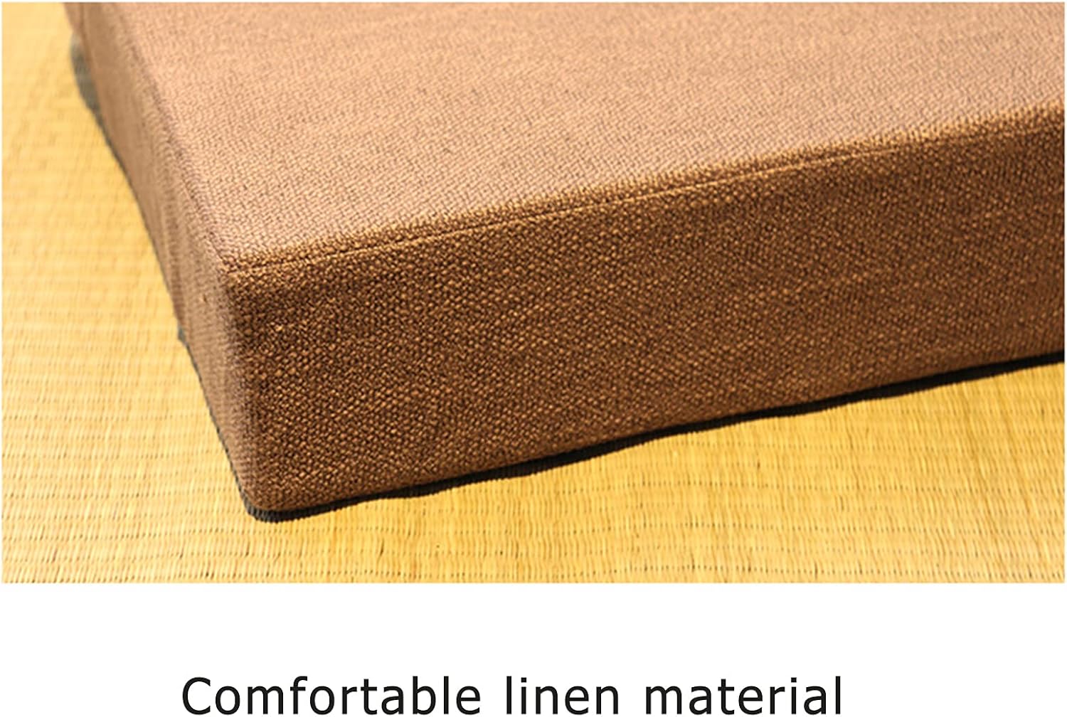 ソリッド カラー リネン シートクッション,広場 厚く フロアクッション 日本語-スタイル 取り外し可能で洗濯可能 フロアクッション