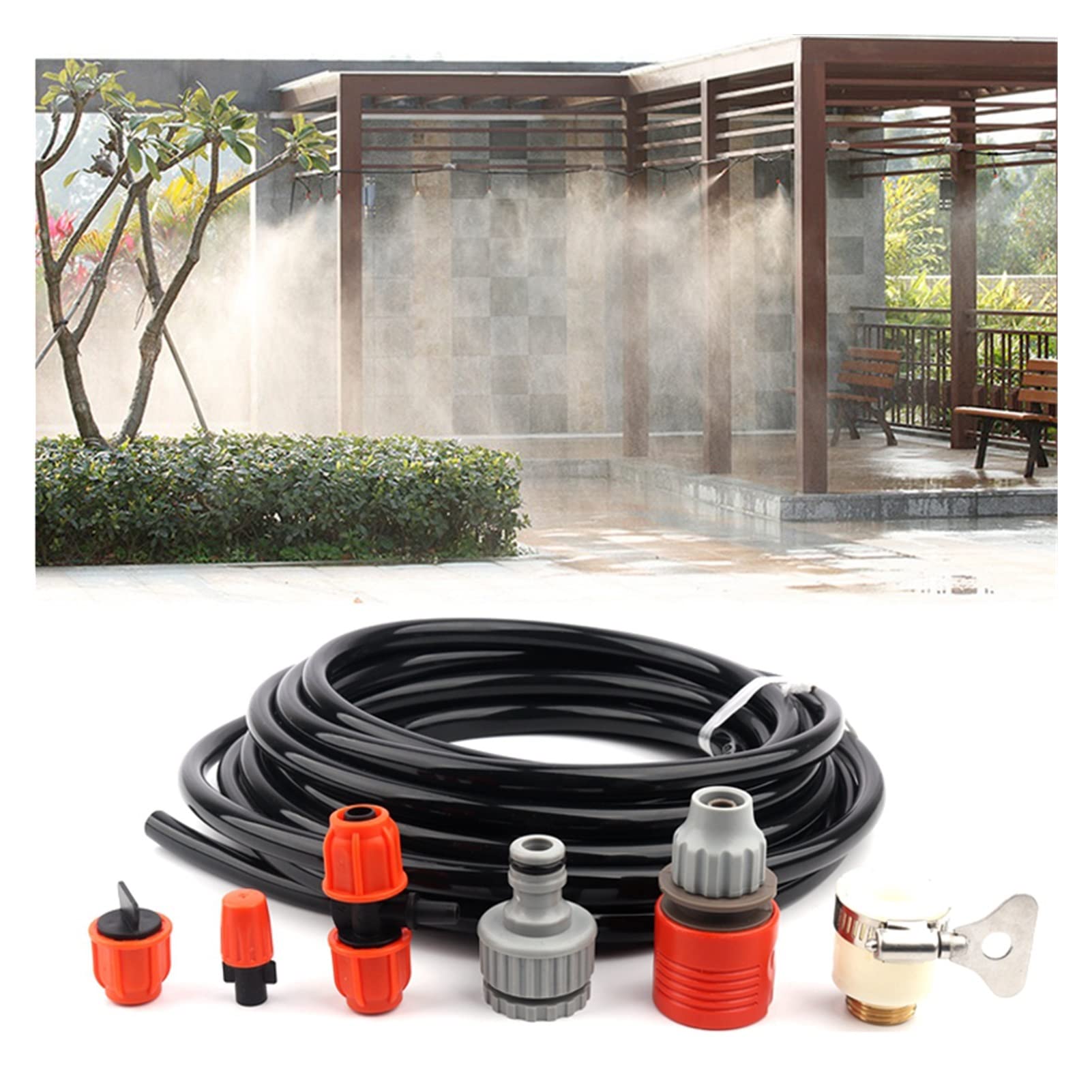 Greenhouse Micro Drip Nawadnianie 3~10m Micro Drip systemu nawadniania trawników Szklarnia ogród Nawadnianie rozpylania Nozzle Podlewanie Kit Ogrodnictwo Podlewanie systemu (Color : 10m Kits)