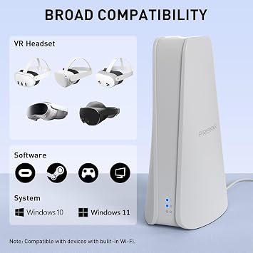 PRISMXR PC-VR Streaming Air Link Compatible with Meta Quest 3S/3/2 AX3000 WiFi6 VR Router, Replace Link Cable, Wireless Stable and Fast (AX1200)