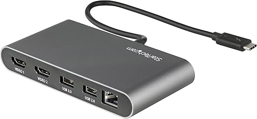 Miniatura 2 de StarTech.com Thunderbolt 3 Mini Dock - Estación de acoplamiento portátil para monitor dual con HDMI 4K 60Hz, 2X USB-A Hub (3.02.0), GbE - Cable de