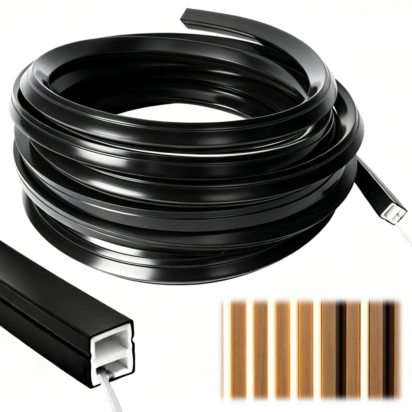 Profil LED silicone flexible 8mm diffuseur étanche 5m de canal pour plafond - 8