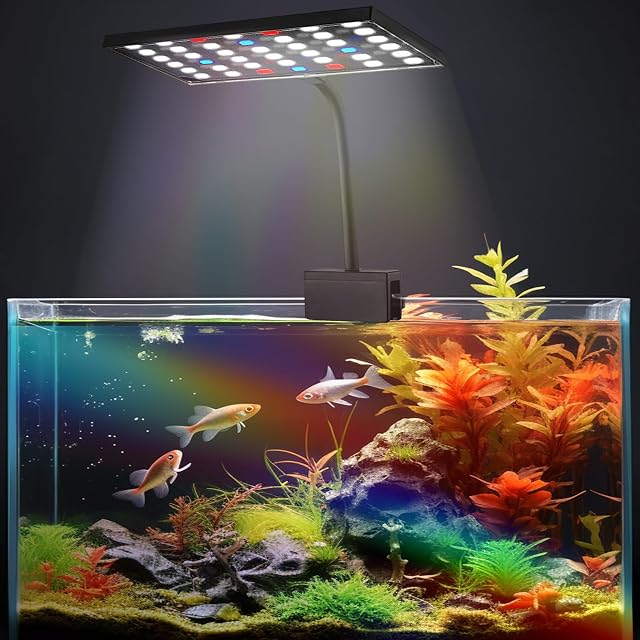 Foto 6 de 7 de BORDEAG Clip On Iluminación LED para acuario, luz LED para acuario, 14 W, iluminación para acuario