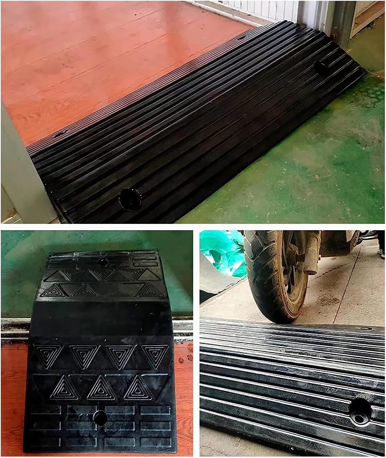 Portable Rubber Wheelchair Ramp for Doorways | Supporting Frame/Non-Slip Surface, 2-3inch Rise Ramp for Home/Supermarkets/Factories - Easy Access Solution