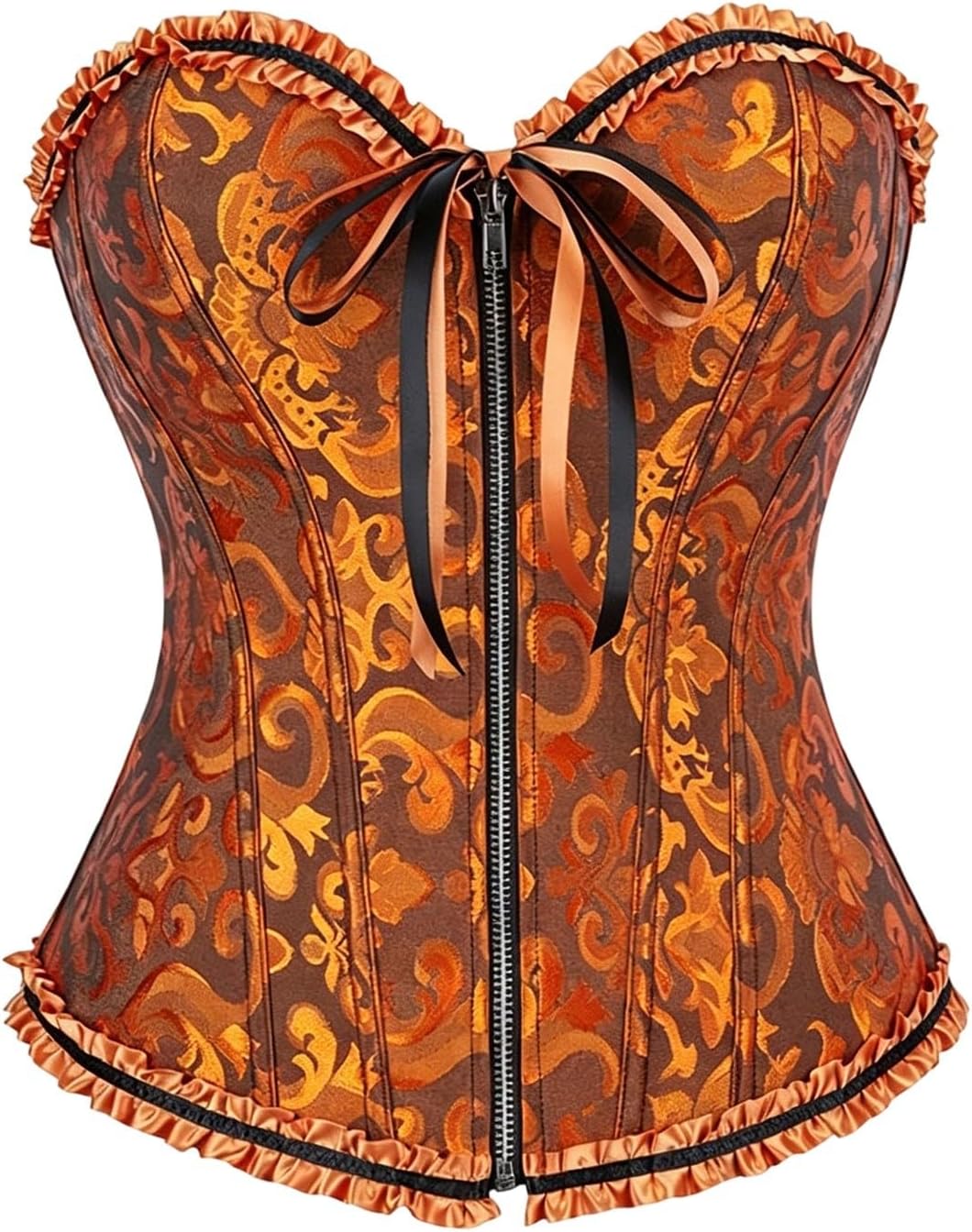 Generisch Shaping Corset Top with Back Zip Lacing Bustier Bodysuit for Bride Party Guest Slimming Underbust Support Ideal Wedding Evening Wear Tailoring with (Rose Gold, S)