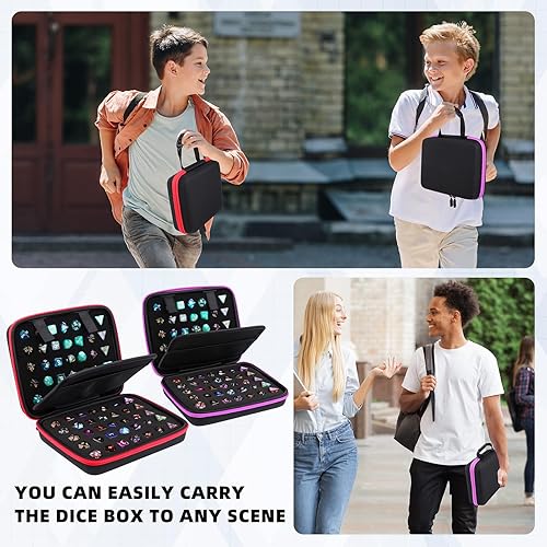 Miniatura 19 de Aoriher Dice Case with Removable Slotted Tray for Storage Game Dice Carrying Holder Compatible with Dnd Role Playing and Other Table Games, Holds up