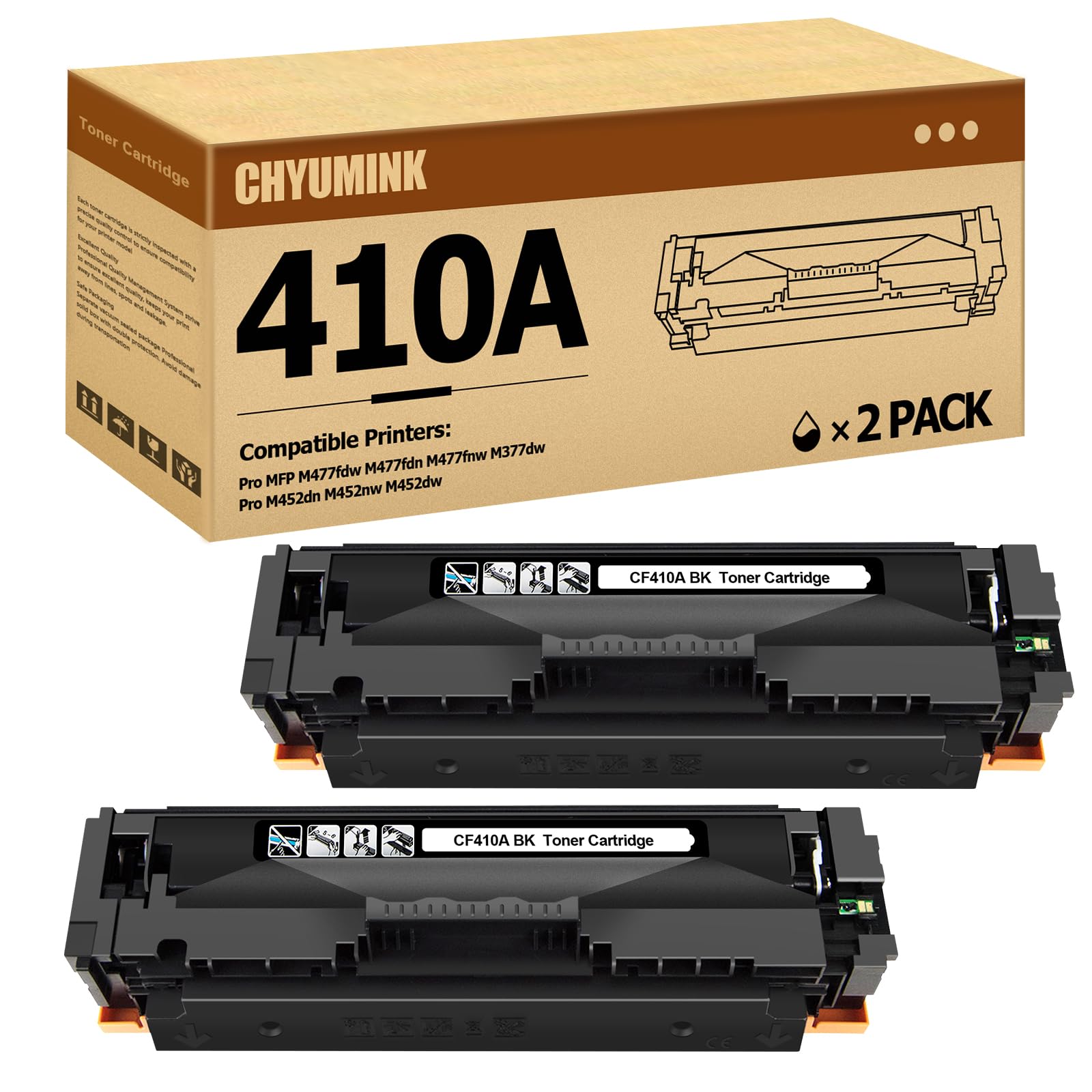 ChYuminK Replacement CF410A 410A Black Compatible Toner Cartridges for use with Color Pro MFP M477fdn M477fdw M477fnw M452dn M452nw M452dw M377dw