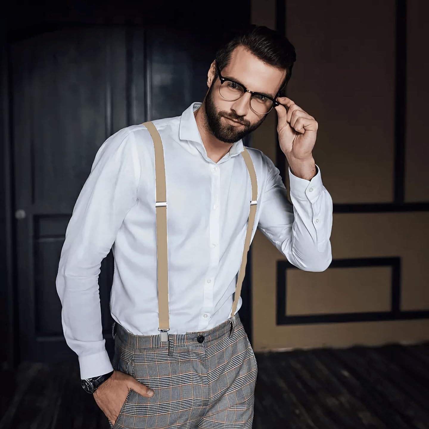 Mens Suspenders Adjustable Braces with 4 Strong Metal Clips Elastic X Back Heavy Duty Suspender for Men and Women - Image 7