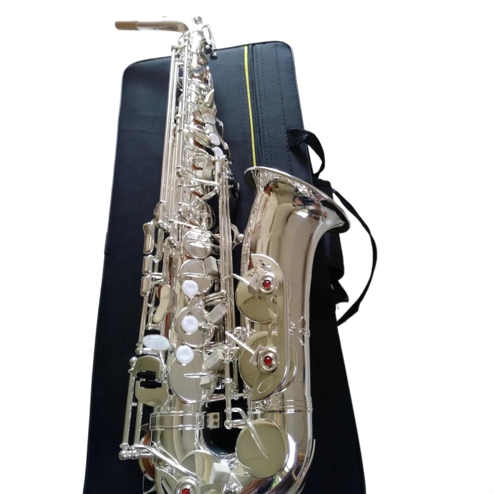 Saksofon Altowy Posrebrzane Instrumenty Muzyczne E Płaski Saksofon Z Futerałem Professional profesjonalny Saksofon