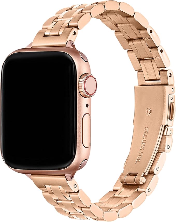 HEKAI Cinturini in metallo compatibili con Apple Watch 38 mm, 42 mm, 40 mm,  44 mm, 41 mm, 45 mm, sottile cinturino di ricambio regolabile in acciaio  inox, serie 7/6/5/4/3/2/1, SE : Amazon.it: Elettronica