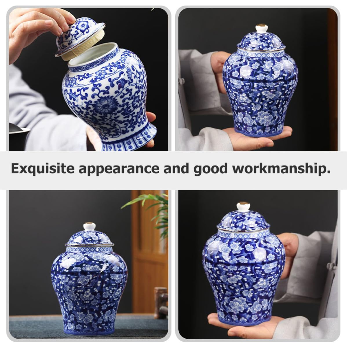 Abaodam Vintage Keramik Teedose im Chinesischen Stil 330 Ml