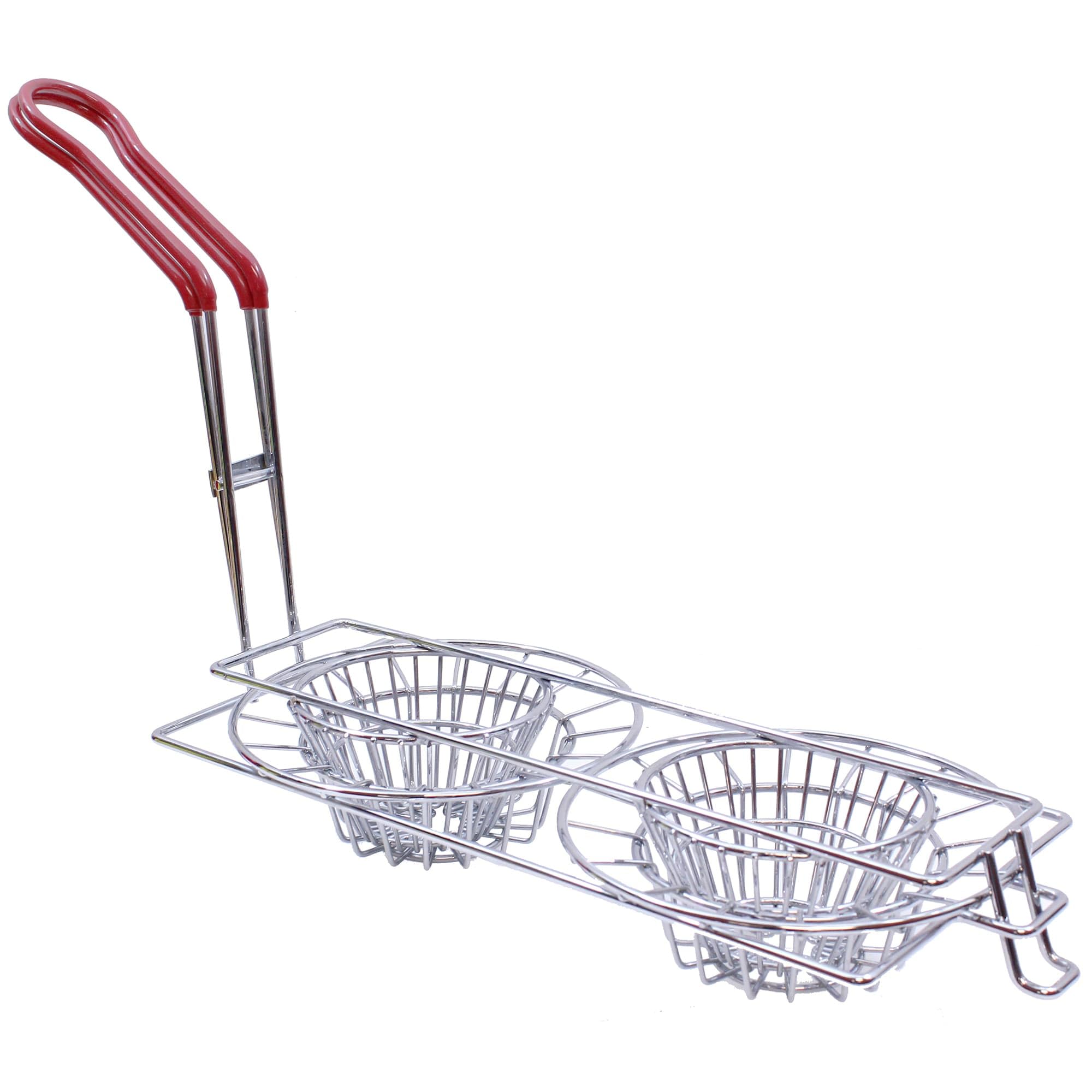 Tablecraft B078T62VNL TB24039 8Inch Double Taco Cups Stainless Steel Silver Fry Basket,Each, 1