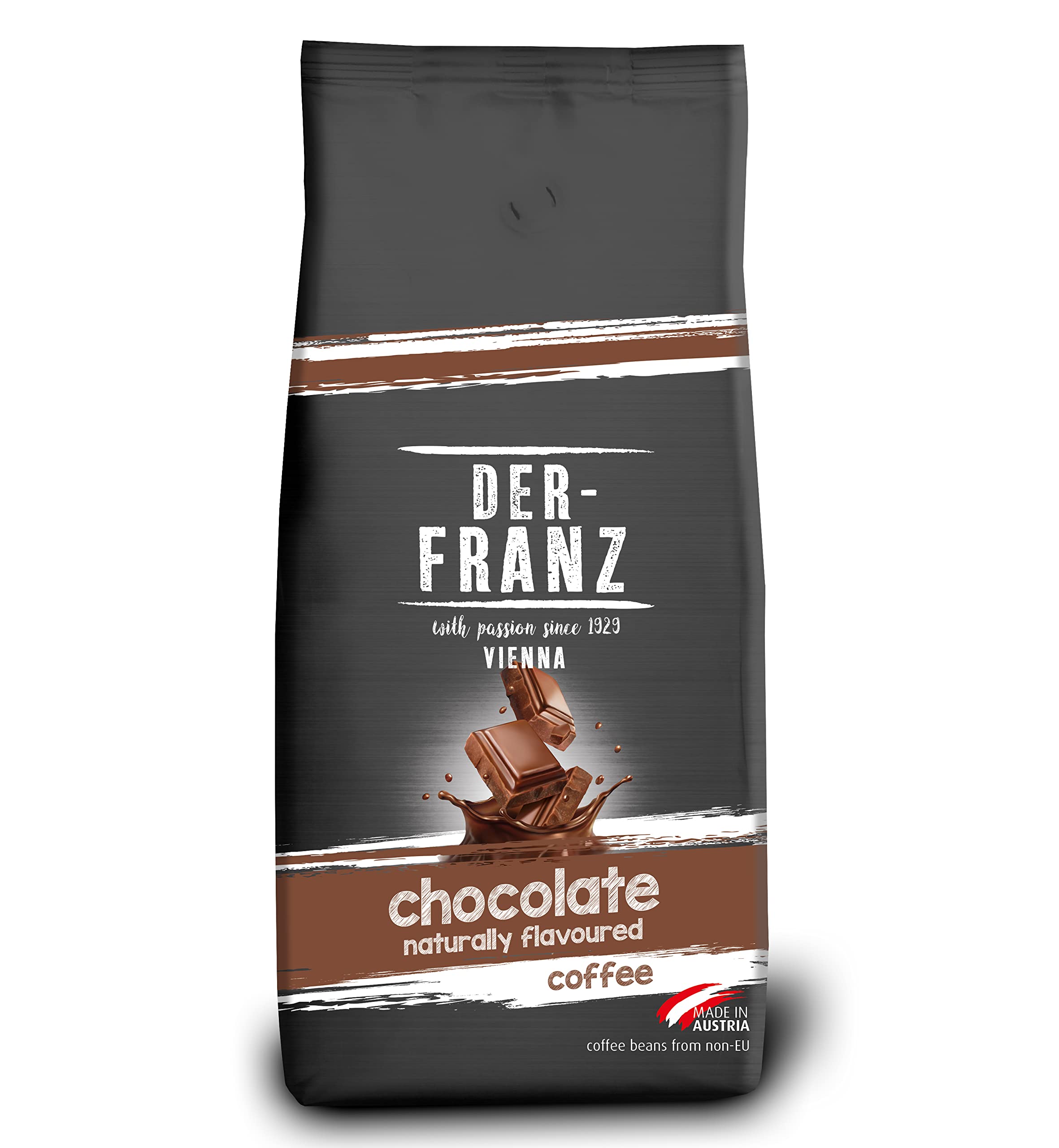 Der-Franz Kaffee, Mischung aus Arabica und Robusta, geröstet, ganze Bohne aromatisiert mit natürlicher Schokolade UTZ, 1000 g