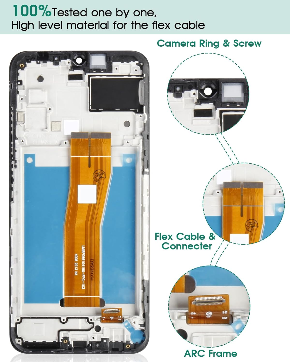 for Nokia TA-1448 Screen Replacement for Nokia G400 LCD Screen Replacement Display for Nokia G400 5G Touch Screen Digitizer Assembly Replacement with Frame TA-1530 TA-1476 N1530DL