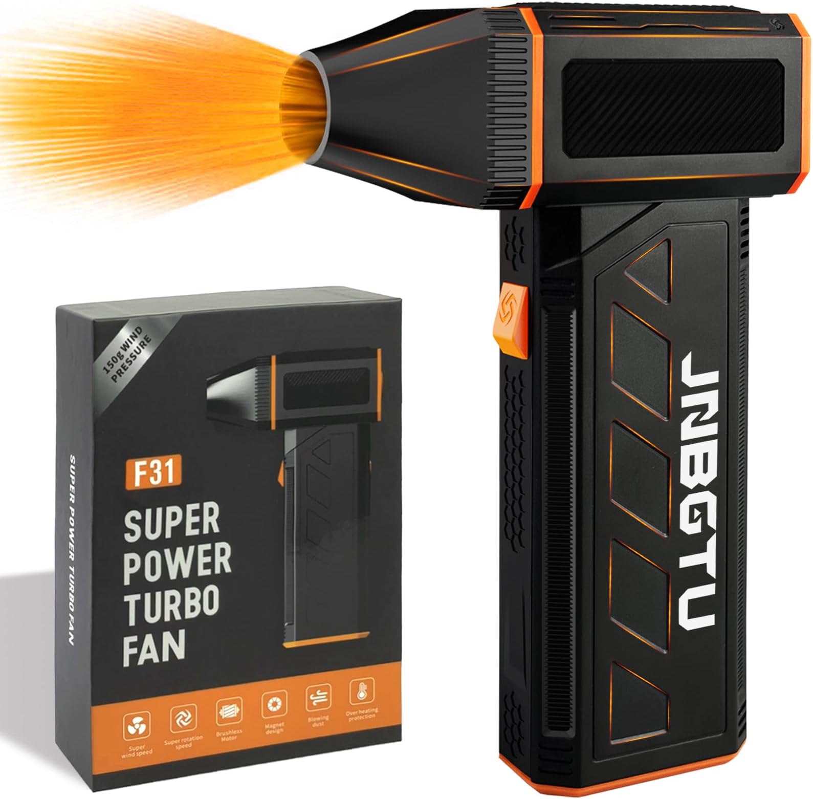 Compressed Air Duster - 130000PRM Jet Fan Blower, 3-Gear Adjustable Mini Cordless Turbo Fan with Fast Charging, Air Dust Blower for Computer, Keyboard, House, Outdoor and Car