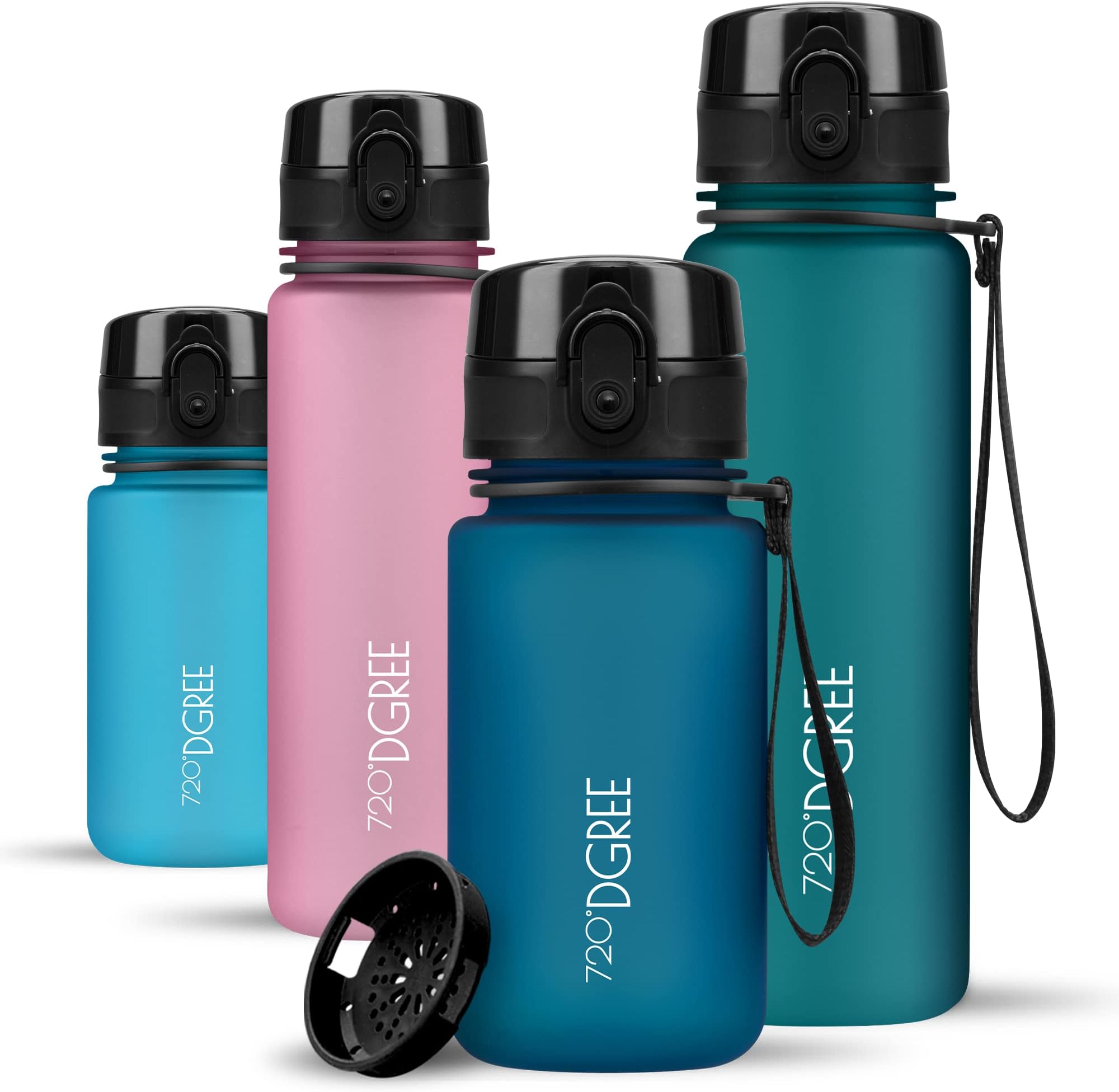 720°DGREE Water Bottle “uberBottle“ +Sieve - 350ml, 500ml, 650ml, 1L, 1.5l - BPA-Free Tritan, Leakproof, Reusable Drinking Bottle - Sports Bottle for Gym, Fitness, Kids, Bike, Travel, School, Office