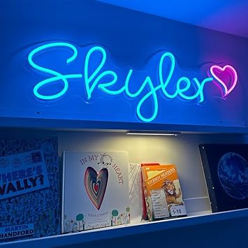 Custom Neon Signs, Aiddwrron Personalized Name Neon Light, Dimmable Light Up Sign for Kids Room,Bedroom Wall Decor, Birthday, Wedding,Gift, Party, Bar, Salon, Company Logo Optional 14" to 55"