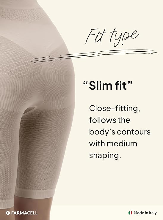 Farmacell Shapewear Shorts for Women Tummy Control, Bum Lift, Anti-Cellulite Massage, Made in Italy, 312