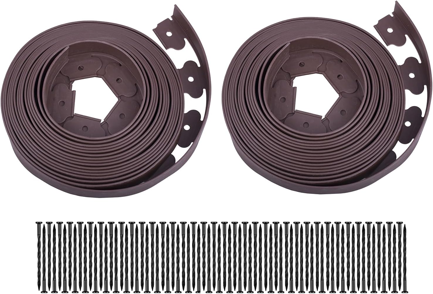 Garden Edging，40ft Landscape Edging with 40 Spikes for Lawn 2 Inch Tall(Black, 40FT)