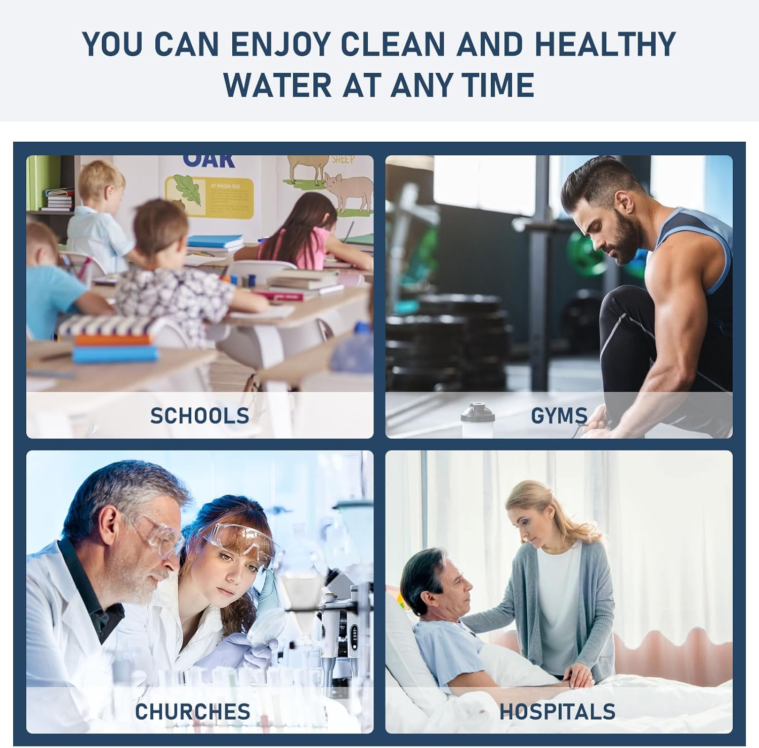 51300C Water Replacement Filter Compatible with Elkay 51300C EWF3000, and Ezh20 Bottle Filling Station, 3000 Gallon Water Filter Replacement for ERF750, 51299C, 55898C (No Chip) 4 Pack