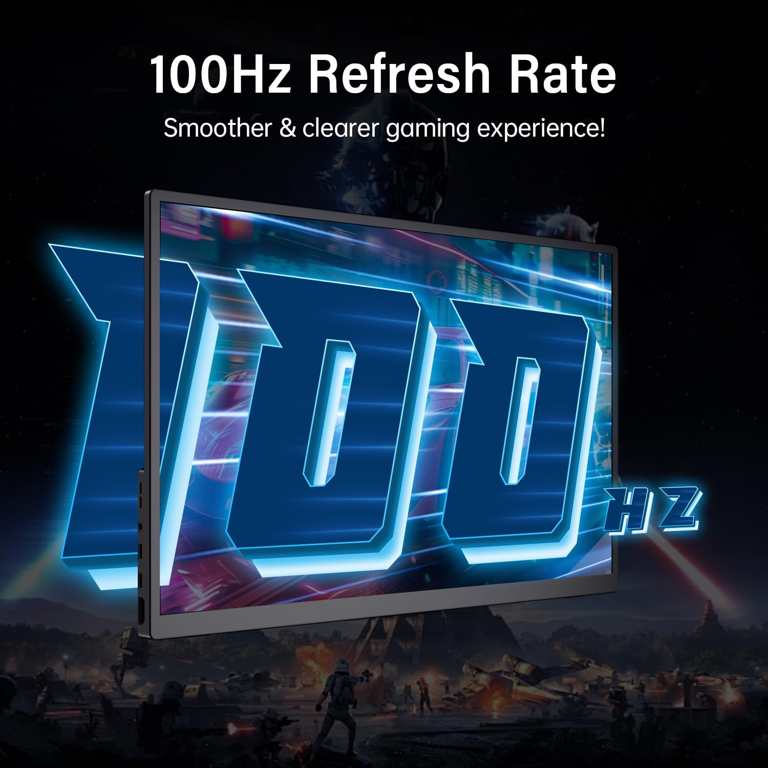 Monitor portátil 18.5" 100Hz FHD USB-C HDMI monitor de viaje con soporte integrado, VESA y altavoces, monitor de juegos portátil HDR para cuidado de los ojos
